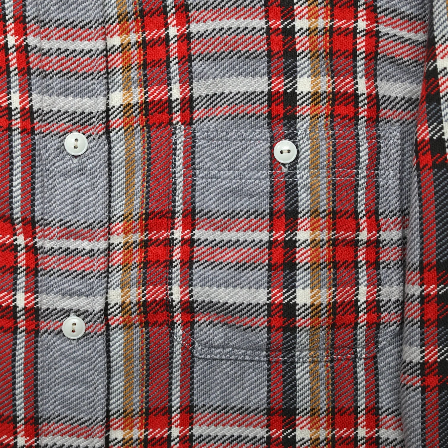 4094 Original Cotton Check Flannel Work Shirt - Gray/Red