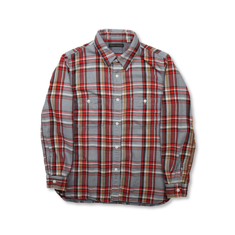 4094 Original Cotton Check Flannel Work Shirt - Gray/Red