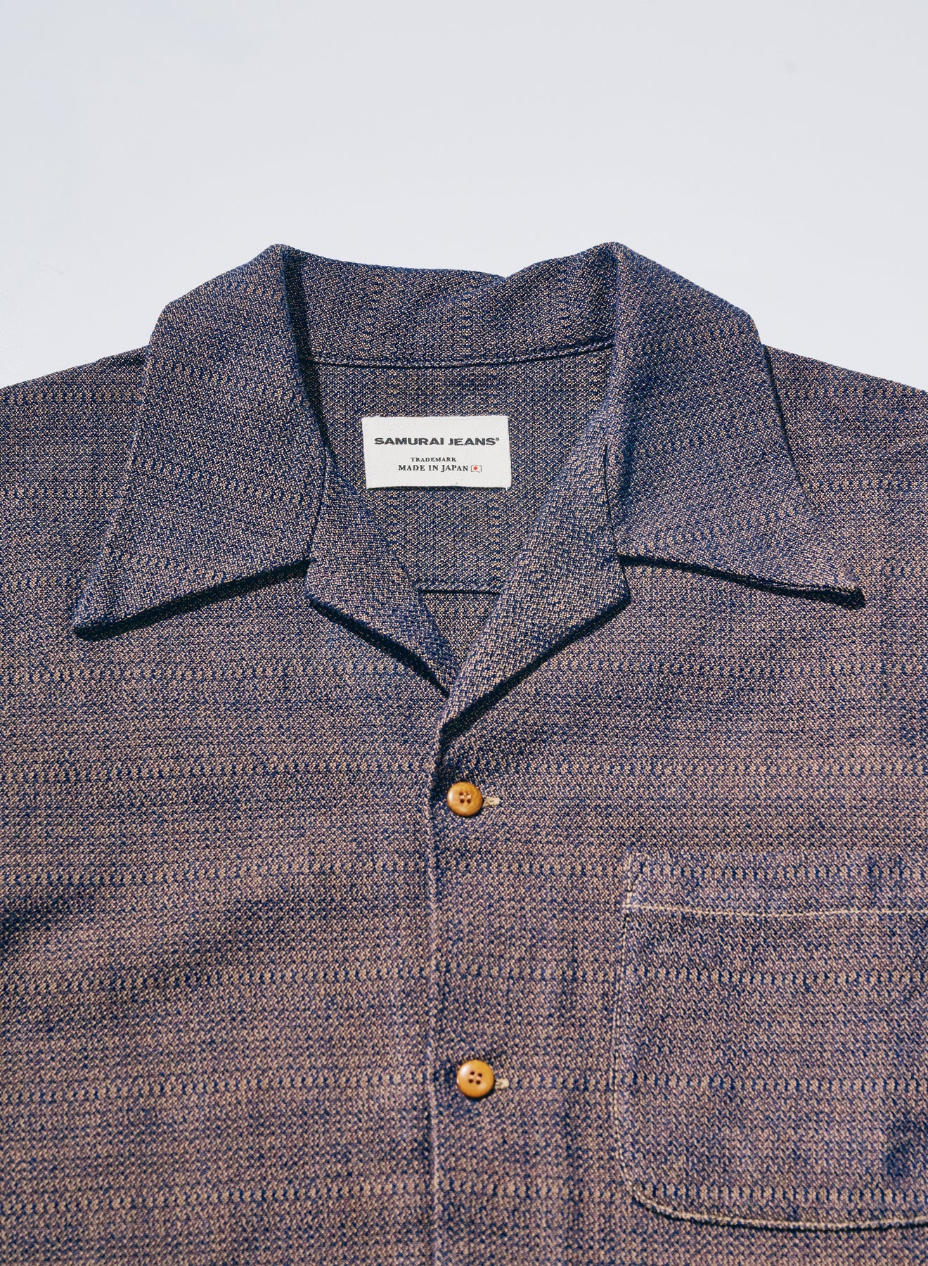 SOS26-KSK Kanoko Aimadara Open Collar Shirt Brown