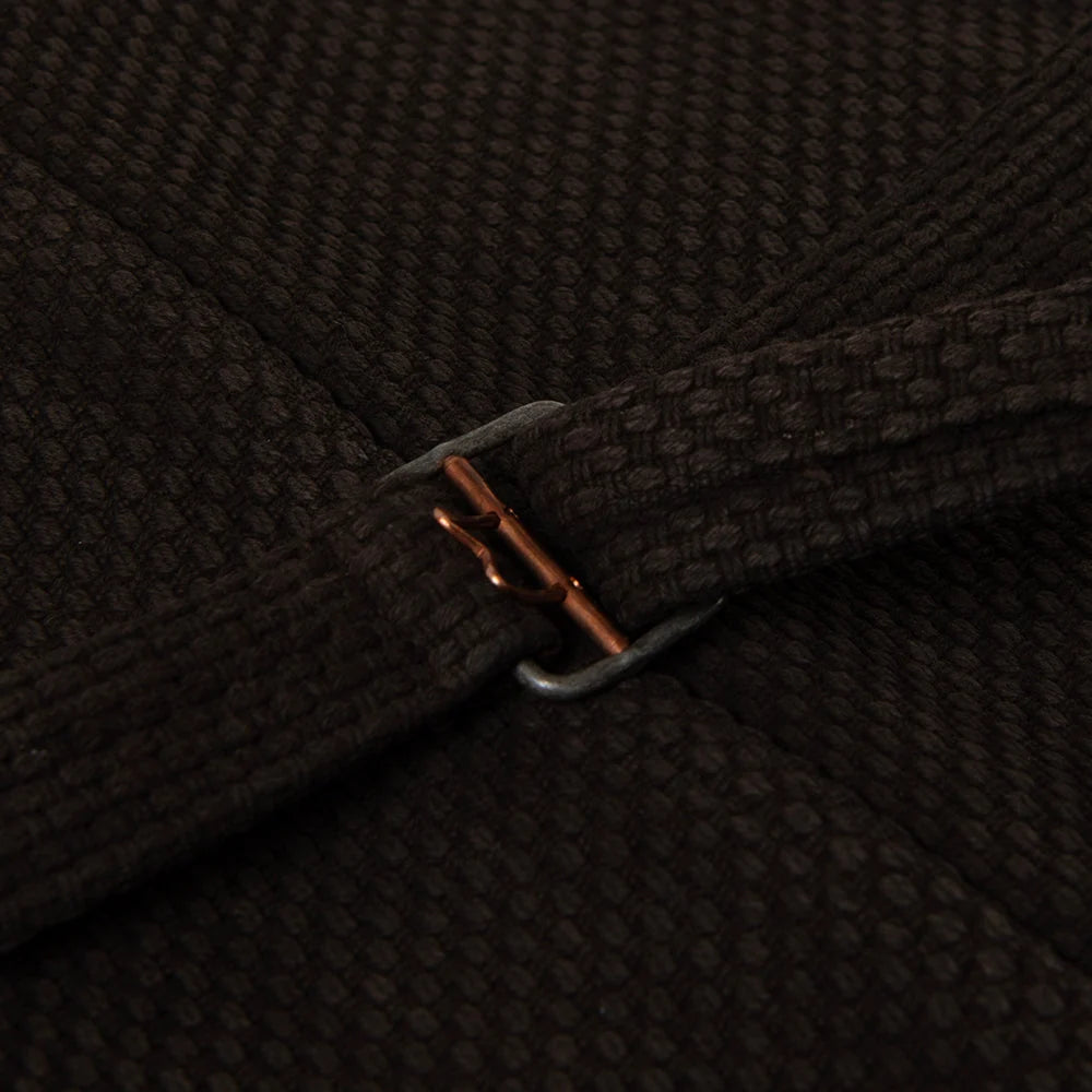 Amami Oshima Mud-dyed Sashiko Vest Dark Brown