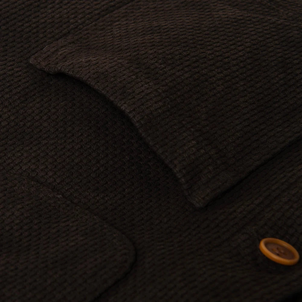 Amami Oshima Mud-dyed Sashiko Vest Dark Brown