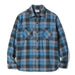 Blue and gray plaid shirt on a white background