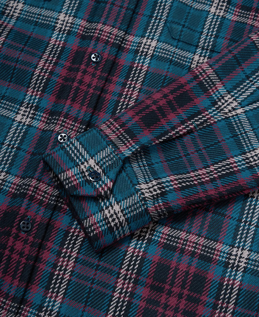 Heavy Twill Cotton CPO Shirt Dark Blue Plaid