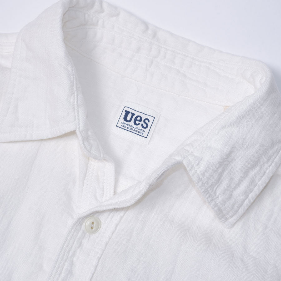 502604 Herringbone Double Gauze Shirt White