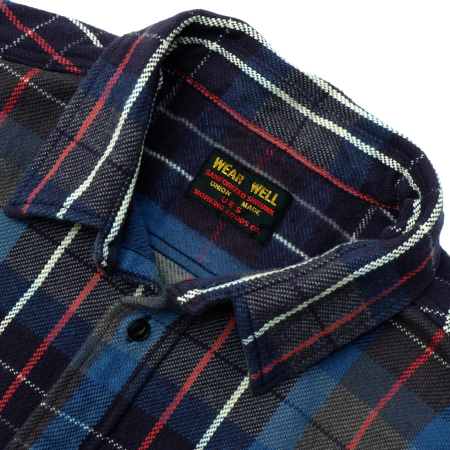 502653 Heavy Flannel Shirt Blue