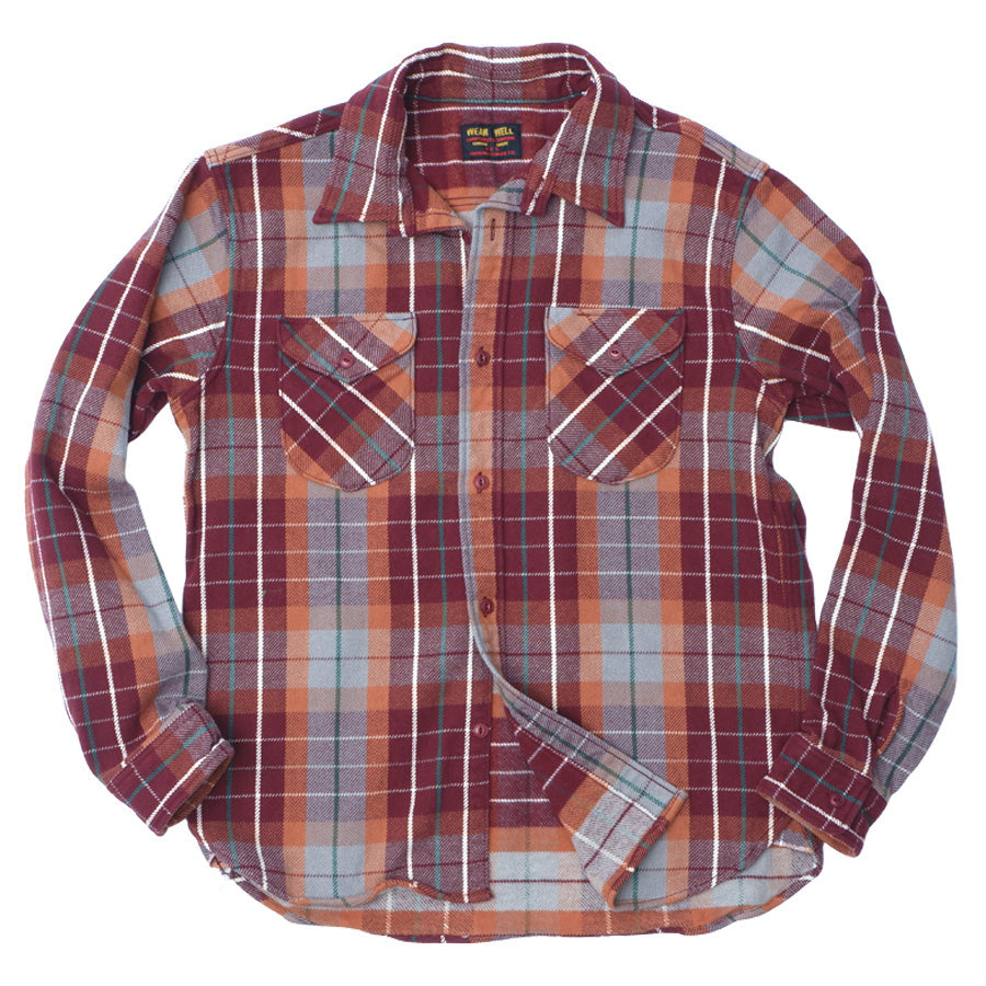 502653 Heavy Flannel Shirt Wine