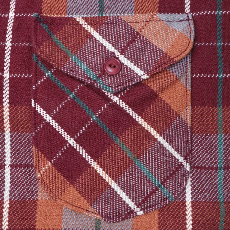 502653 Heavy Flannel Shirt Wine