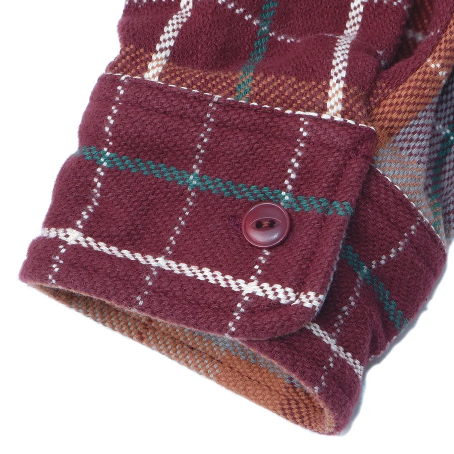 502653 Heavy Flannel Shirt Wine