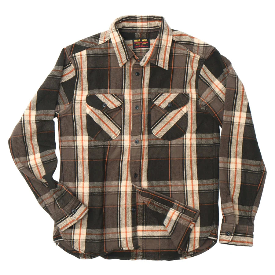 502654 Heavy Flannel Shirt Charcoal