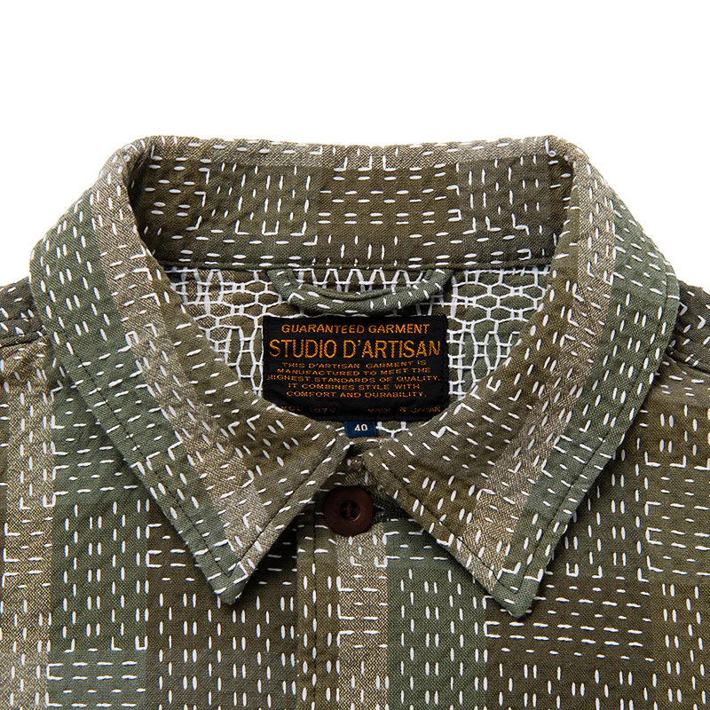 5718 Narogi Army Sashiko Work Shirt