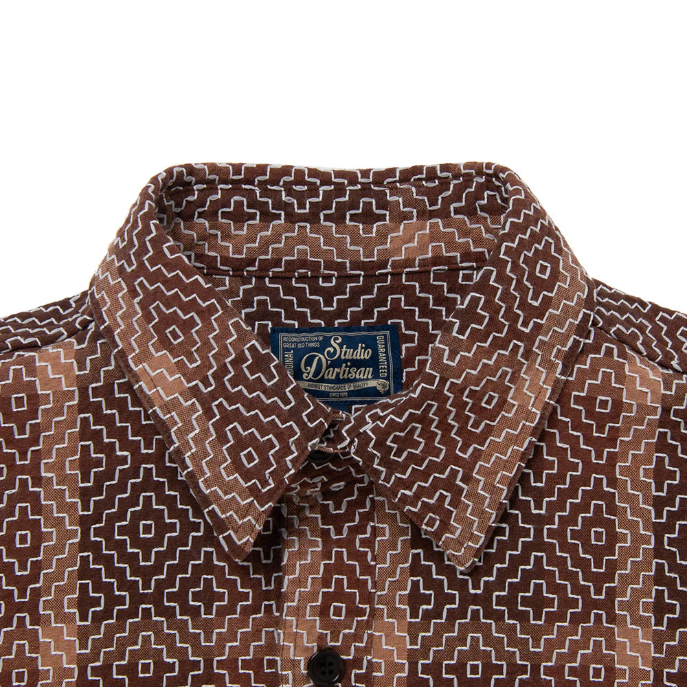 5726 Persimmon Tannin Sashiko Shirt