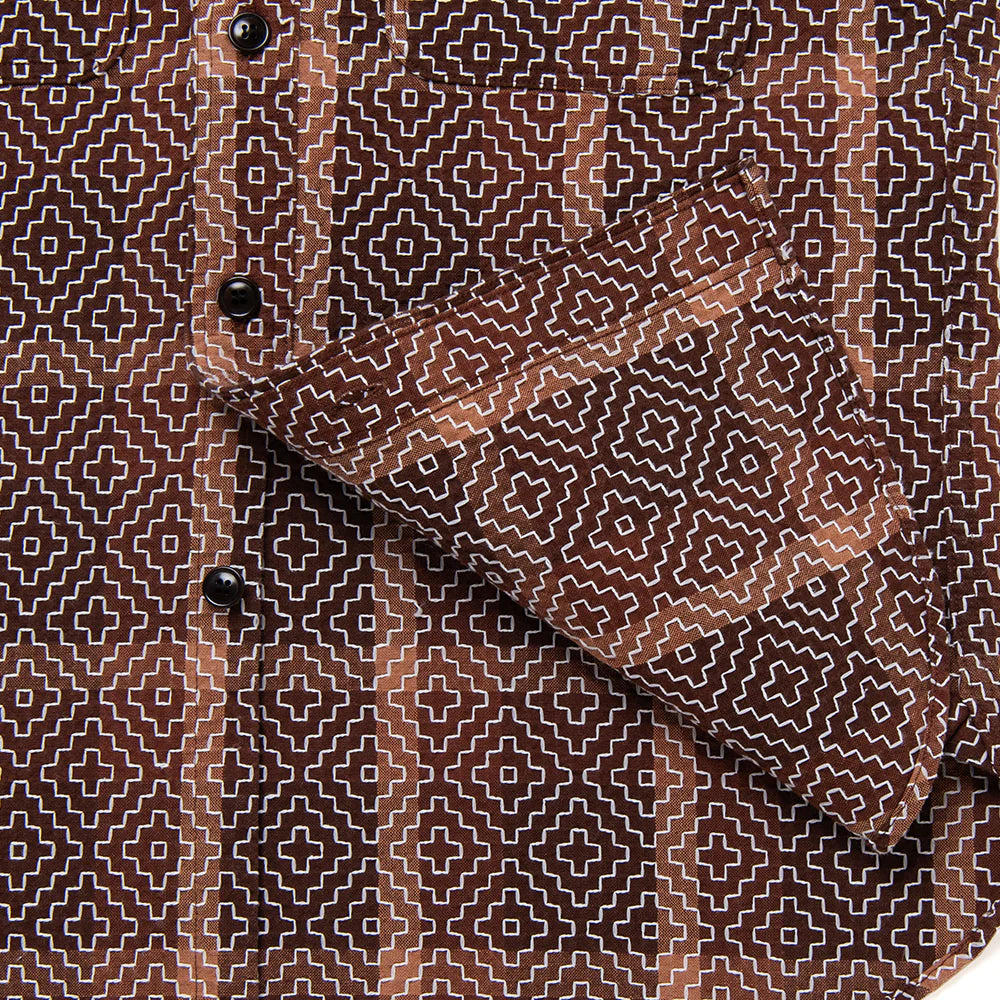 5726 Persimmon Tannin Sashiko Shirt
