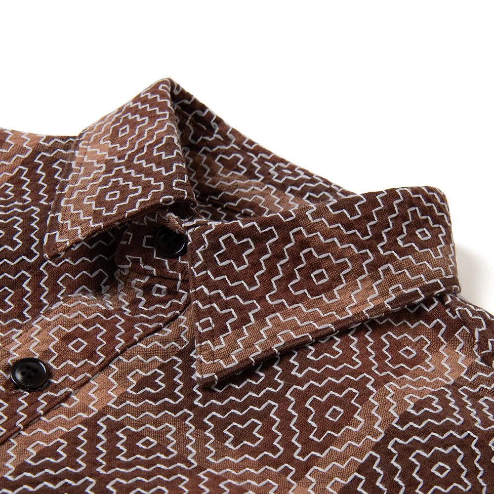 5726 Persimmon Tannin Sashiko Shirt
