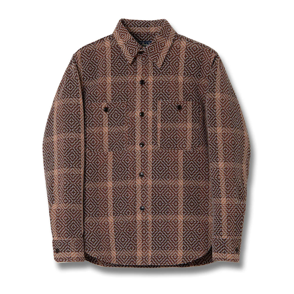 5726 Persimmon Tannin Sashiko Shirt