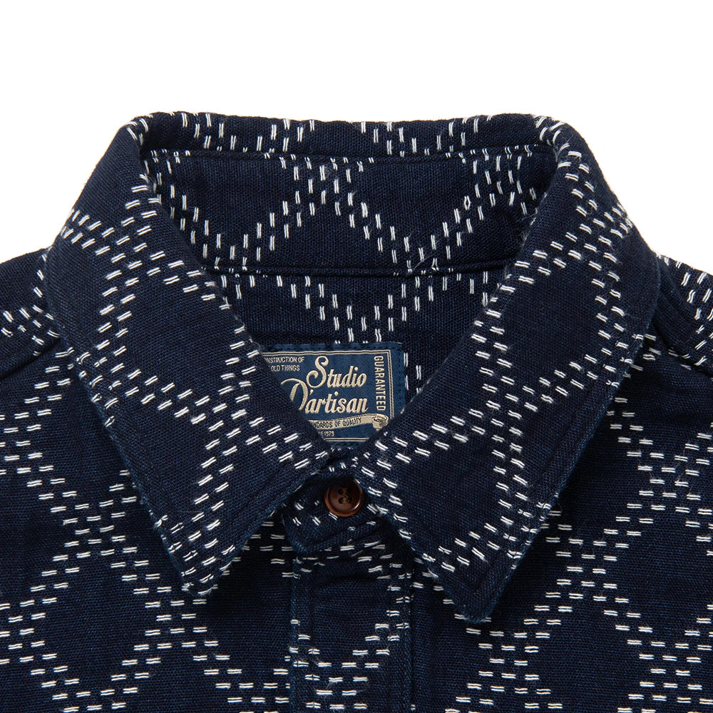 5728 Indigo Sashiko Shirt