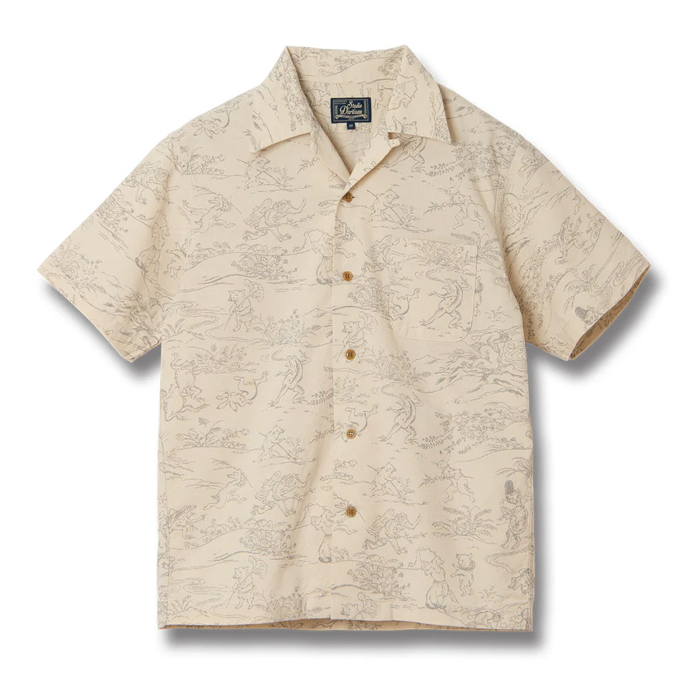 5736 Choju- Giga Aloha Shirt - Ivory