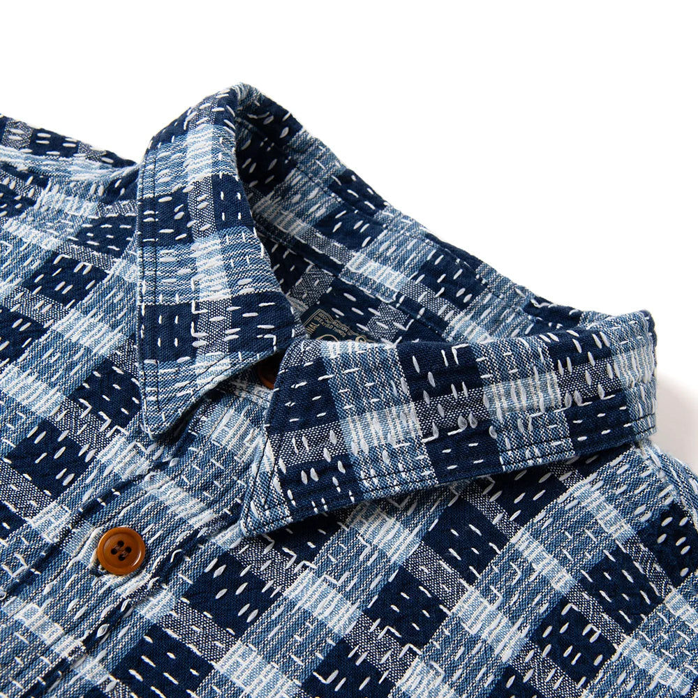 5738 Indigo Workwear Short-sleeved Shirt