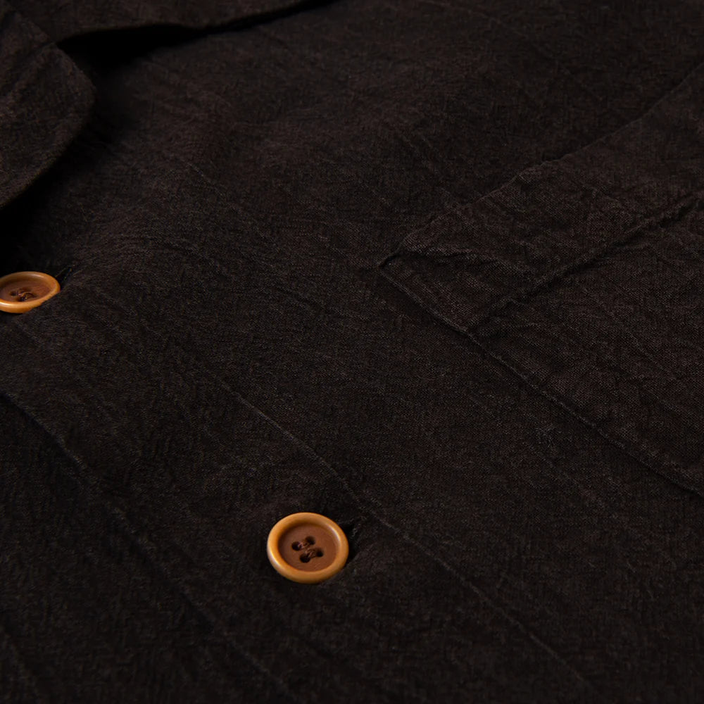 5739 Amami Oshima Mud-dyed Short-sleeved Shirt dark Brown