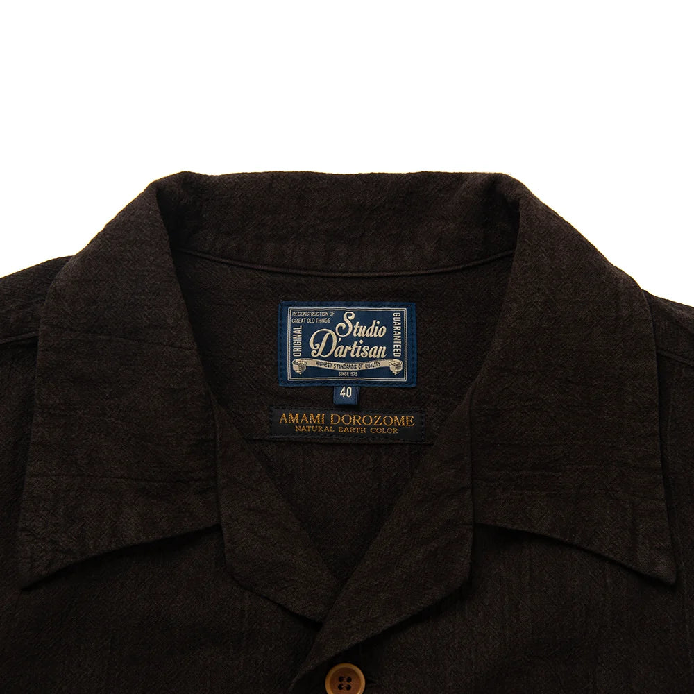 5739 Amami Oshima Mud-dyed Short-sleeved Shirt dark Brown