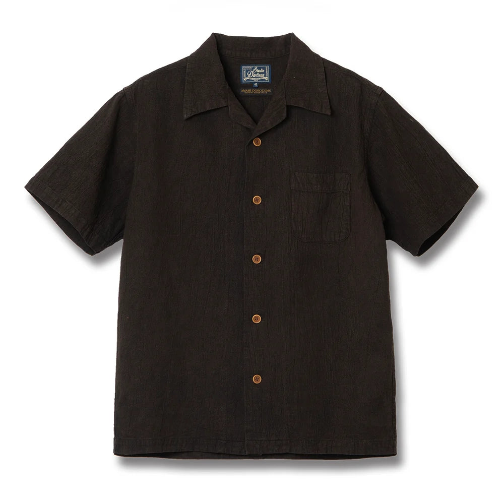5739 Amami Oshima Mud-dyed Short-sleeved Shirt dark Brown