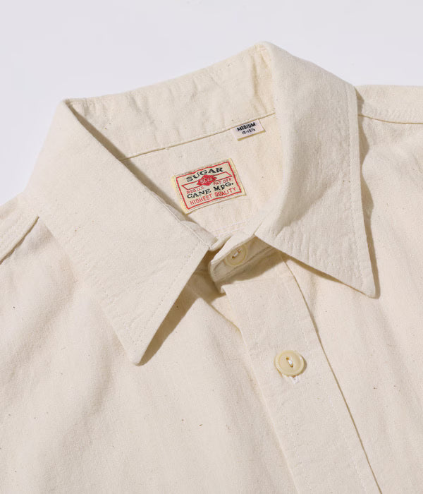 SC37942 White Chambray Work Shirt Short Sleeve