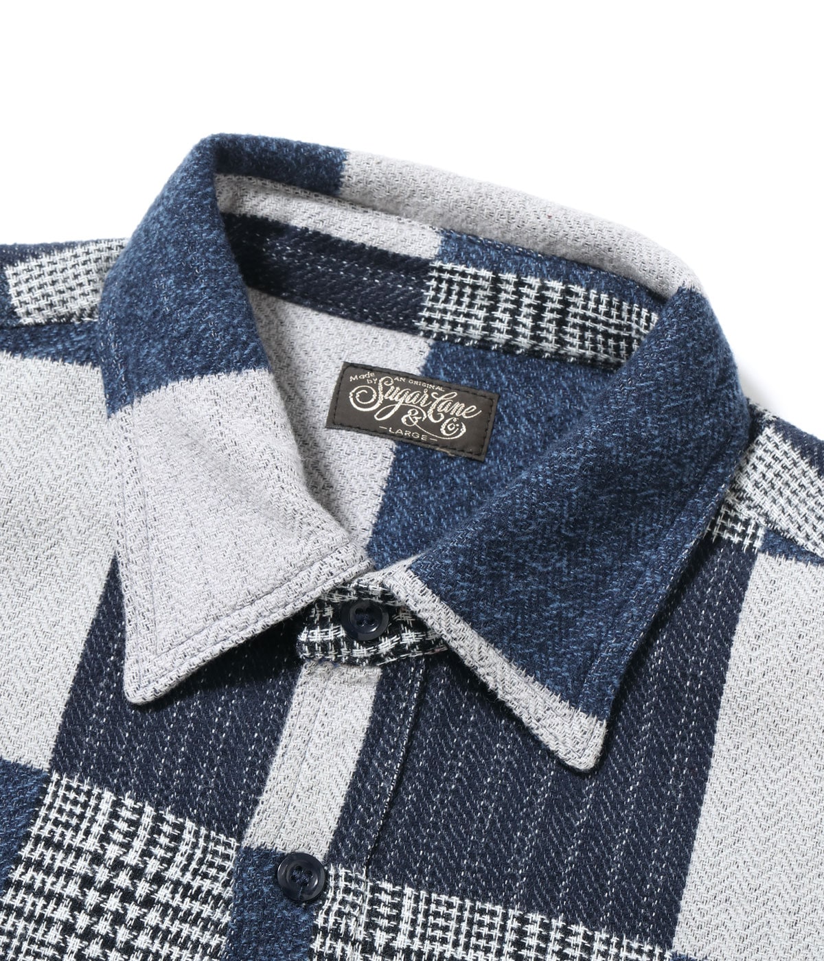 SC29589 Patchwork Check Work Shirt Navy