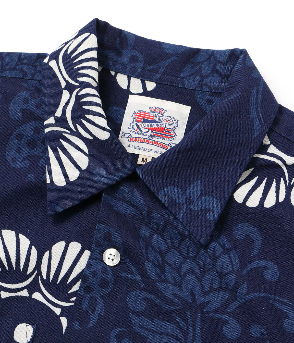 DK39642 Duke Kahanamoku Indigo Cotton Hawaiian Shirt "Duke's Paleu" Navy