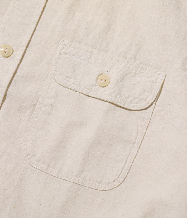 SC37942 White Chambray Work Shirt Short Sleeve