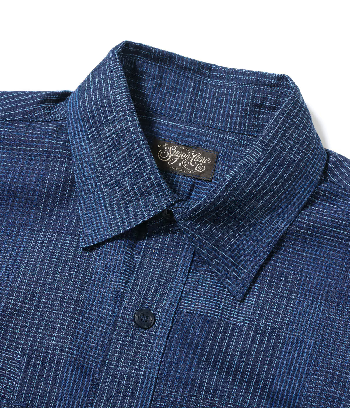 SC29588 Indigo Patchwork Work Shirt Navy