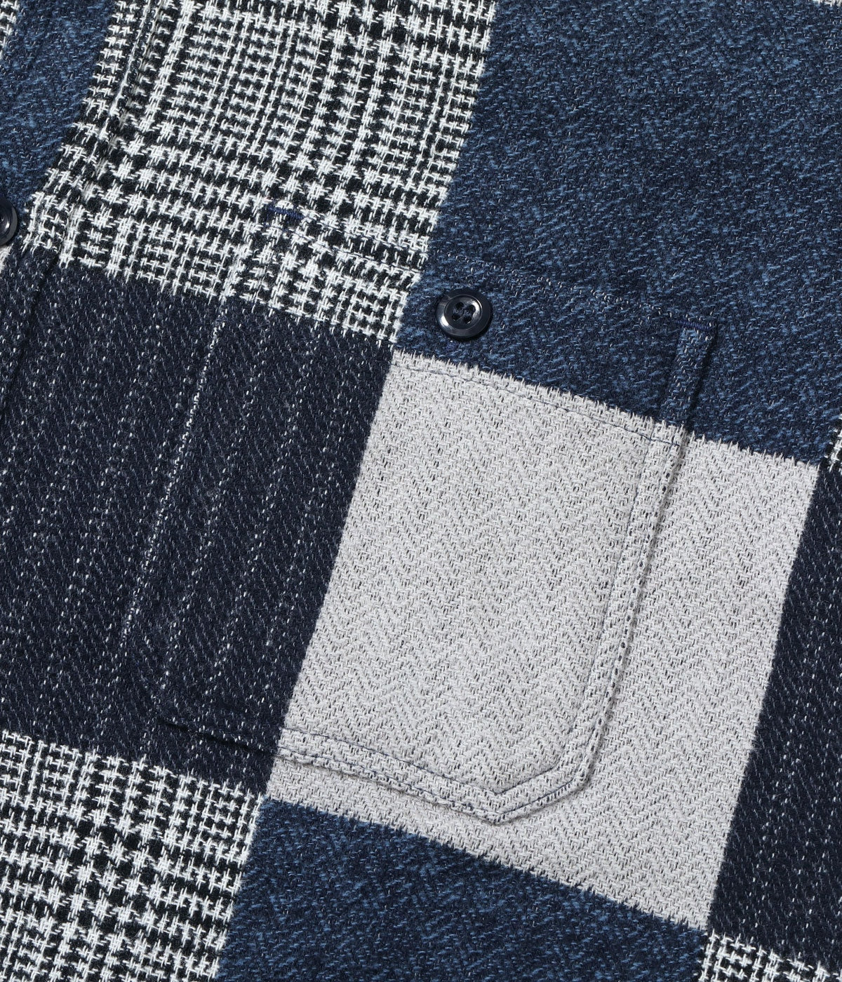 SC29589 Patchwork Check Work Shirt Navy