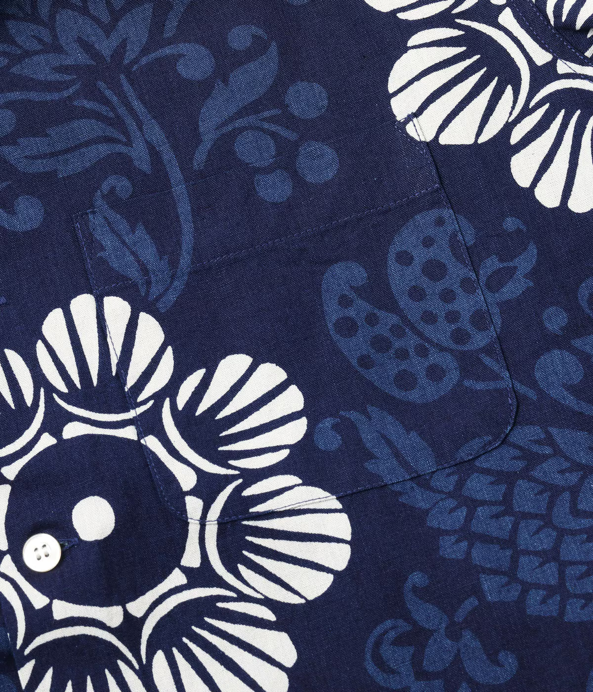DK39642 Duke Kahanamoku Indigo Cotton Hawaiian Shirt "Duke's Paleu" Navy