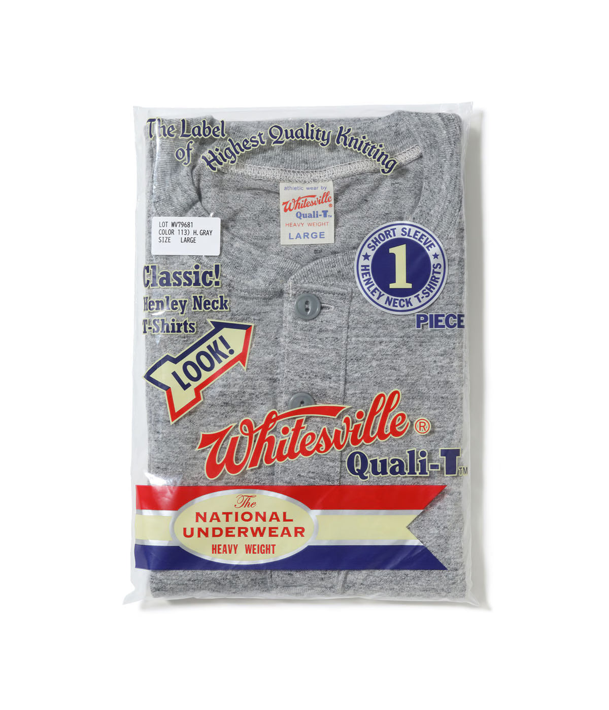 WV79681 Whiteville Henley Tee Shirt Heather Gray