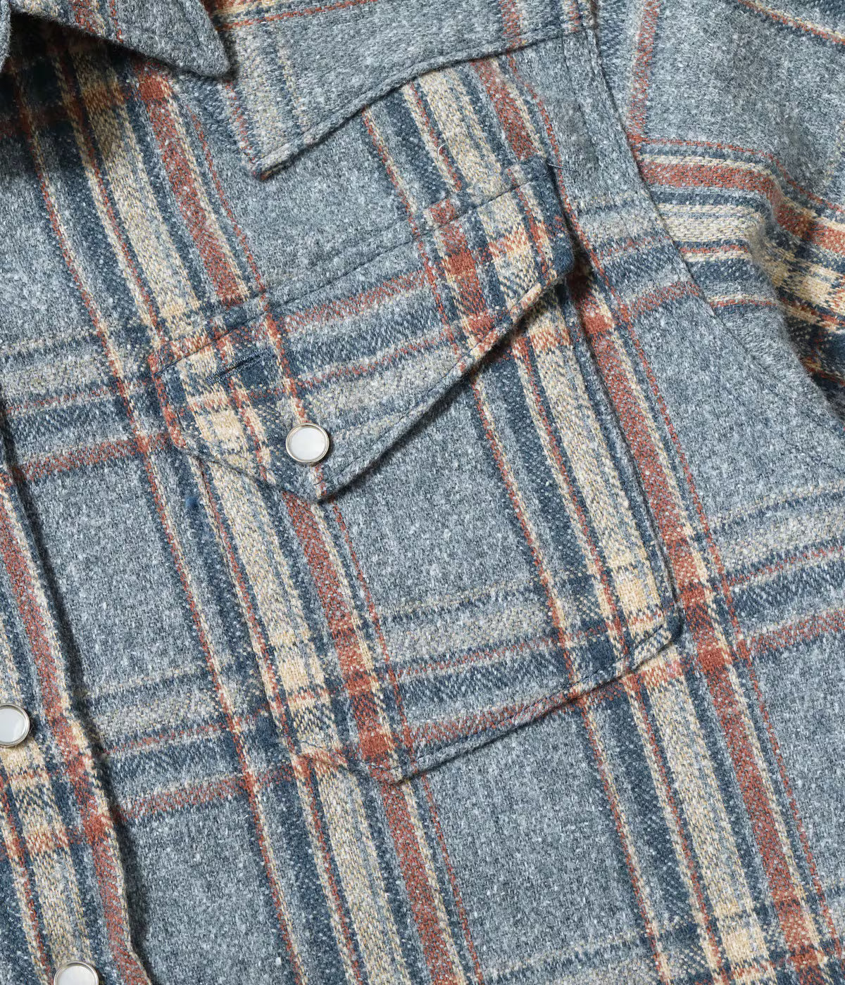SC29787 Brushed Herringbone Check Western Shirt Blue