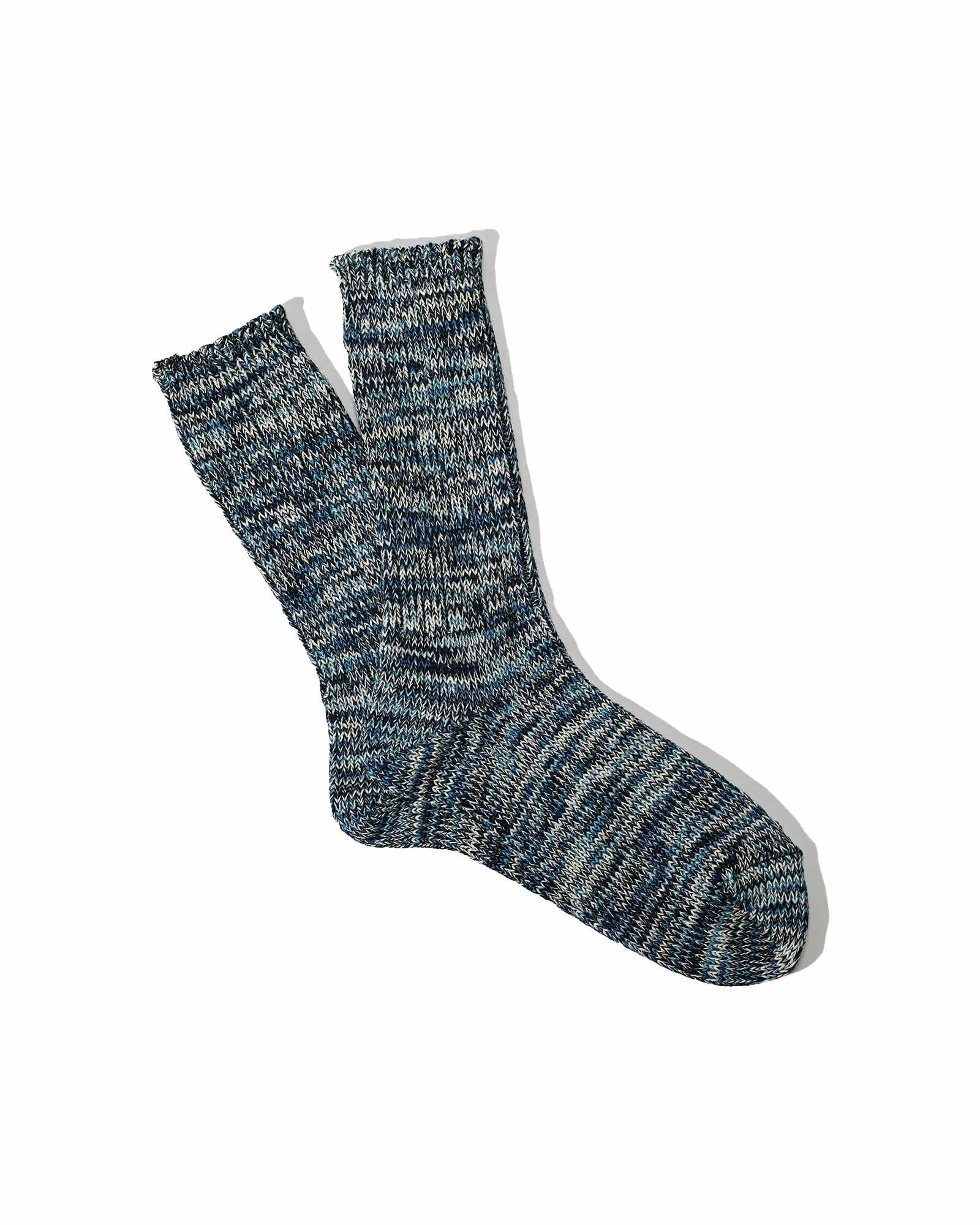 Anonymousism 5 Color Mix Crew Sock Indigo