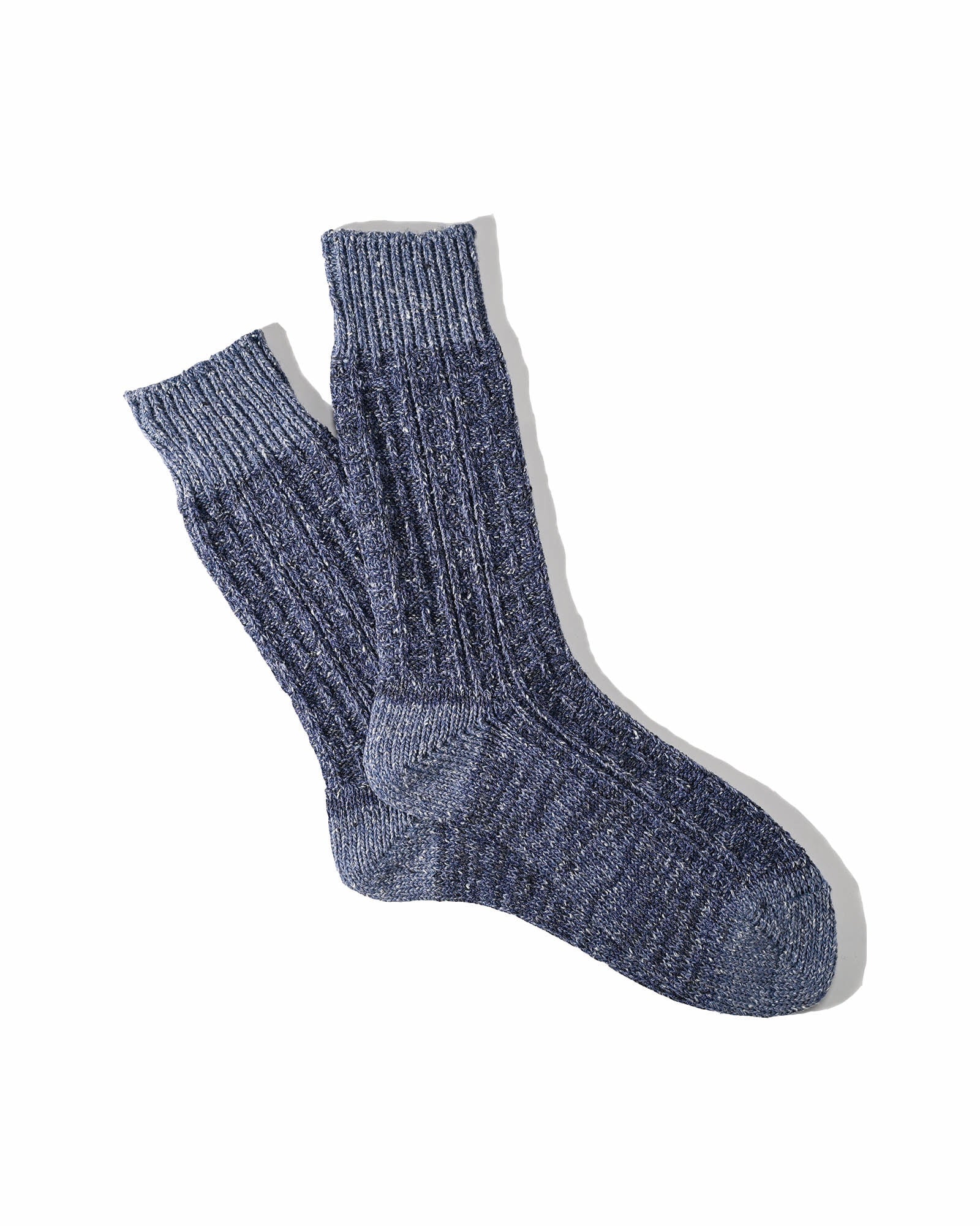 Anonymousism Boucle Nep Cable Crew Sock  Indigo