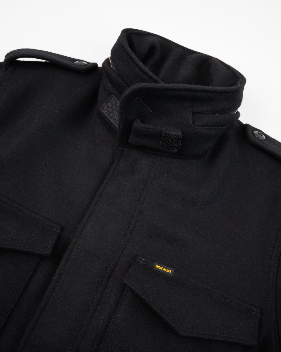 IHM-49-BLK 21oz Melton Wool M65 Field Jacket Black