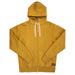 Yellow hoodie with a zipper on a white background