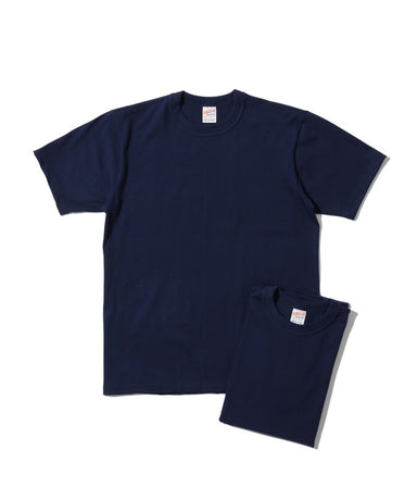 Navy blue t-shirt and shorts set on a white background