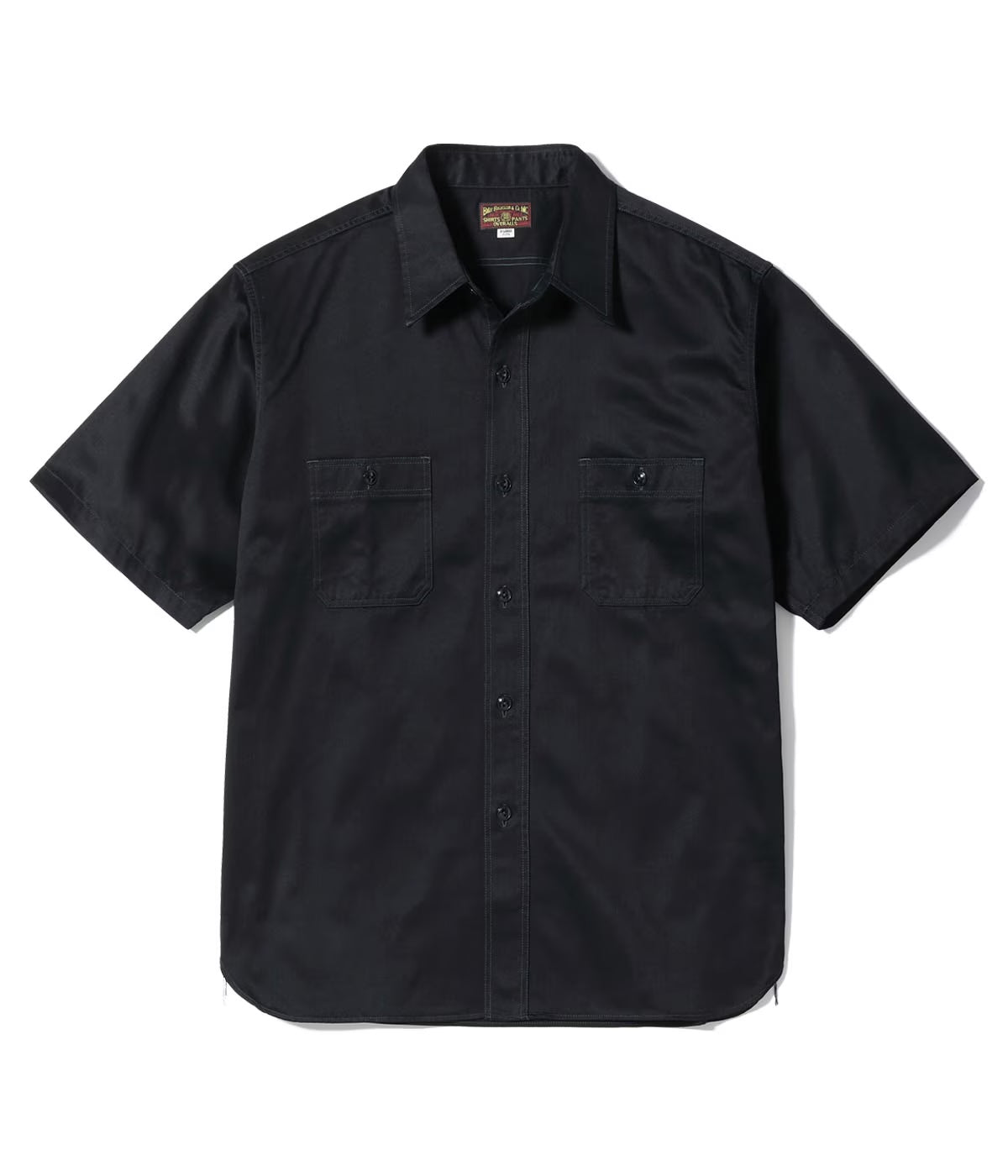 BR39530 Herringbone Short Sleeve Work Shirt Black