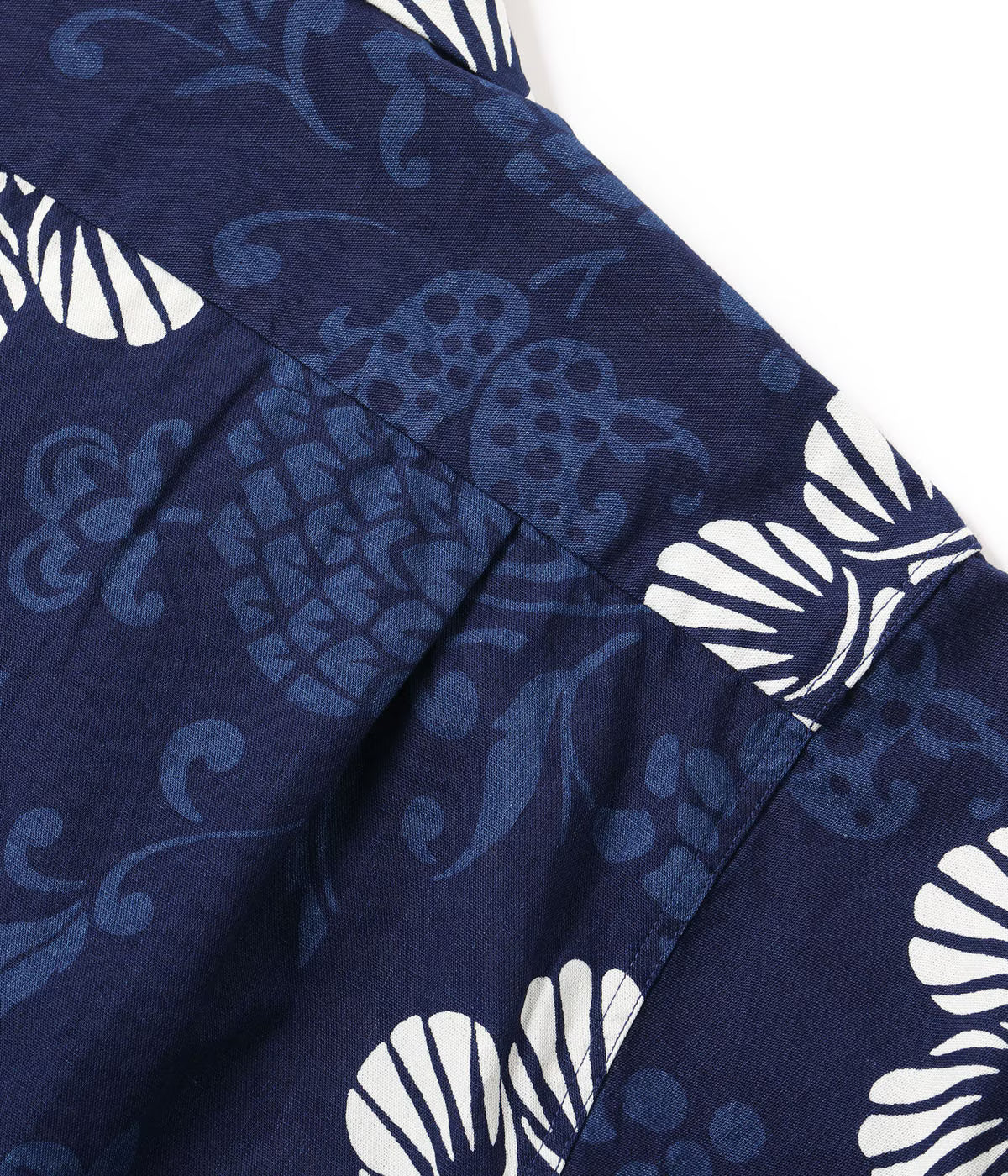 DK39642 Duke Kahanamoku Indigo Cotton Hawaiian Shirt "Duke's Paleu" Navy
