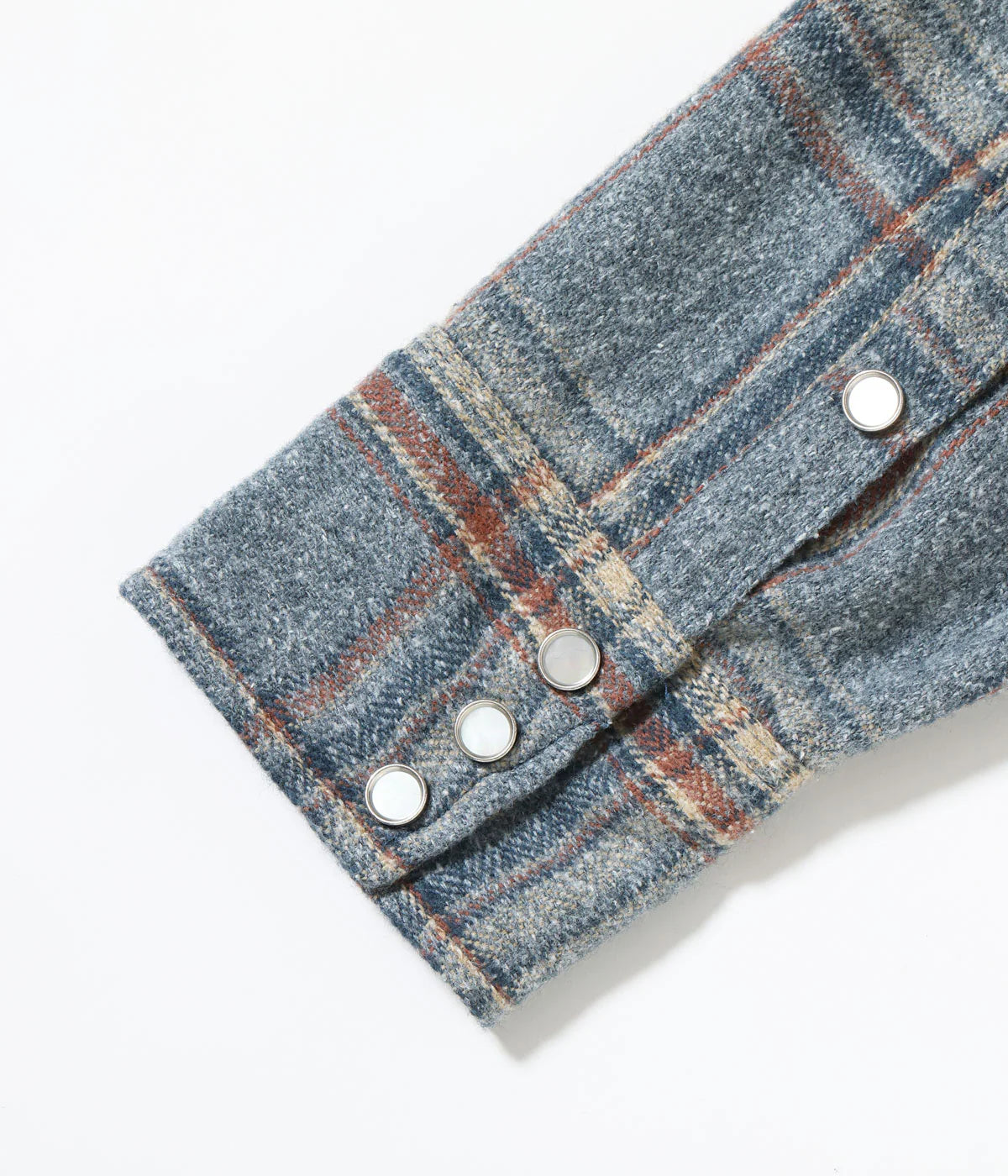 SC29787 Brushed Herringbone Check Western Shirt Blue