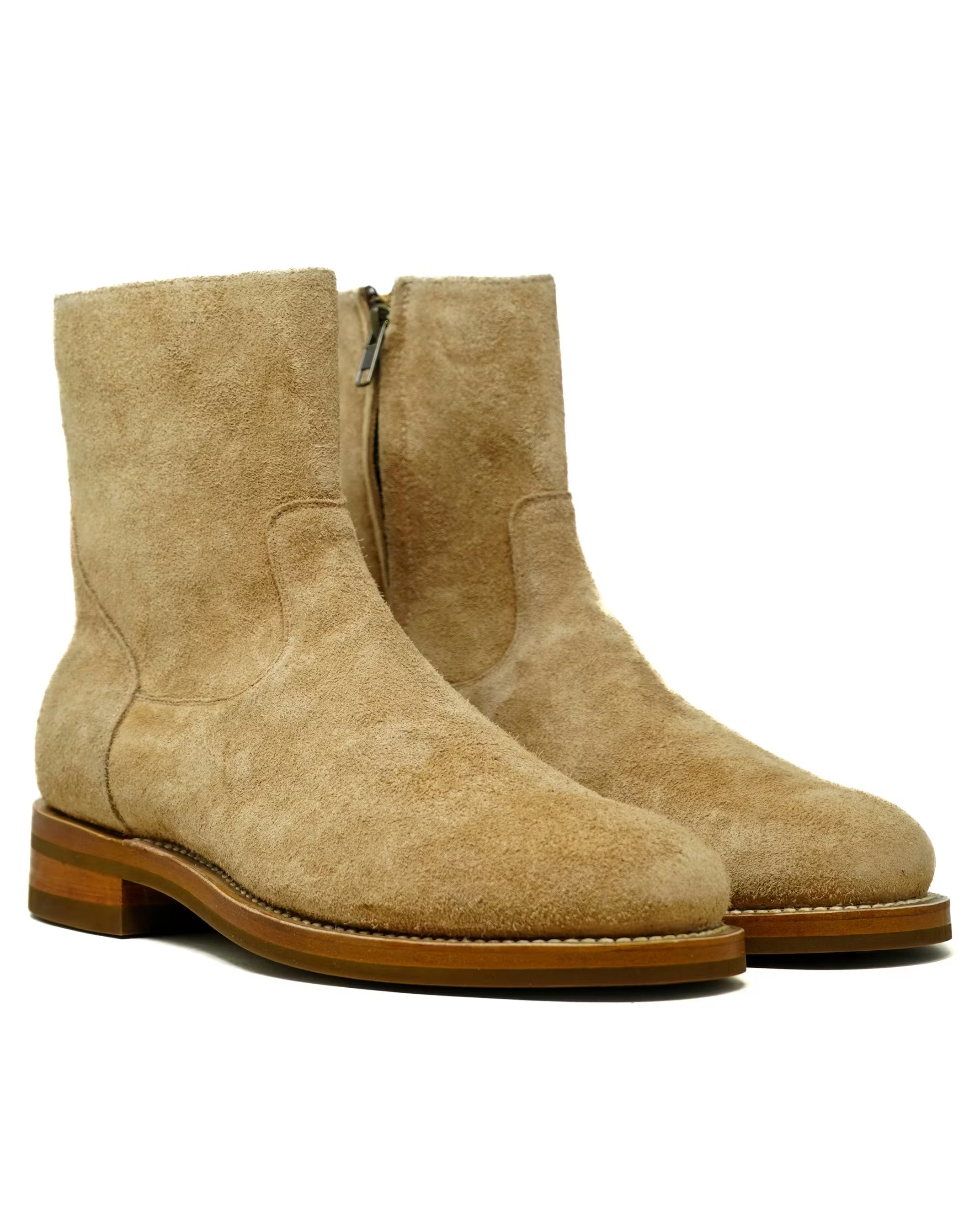 Zip Boot Camel Suede