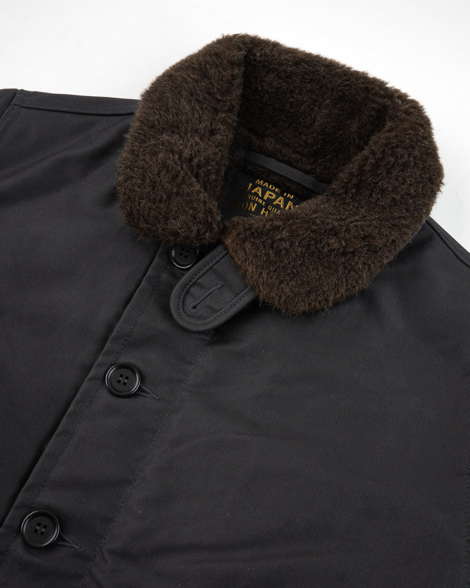 IHM-37-BLK Oiled Whipcord N1 Deck Jacket Black