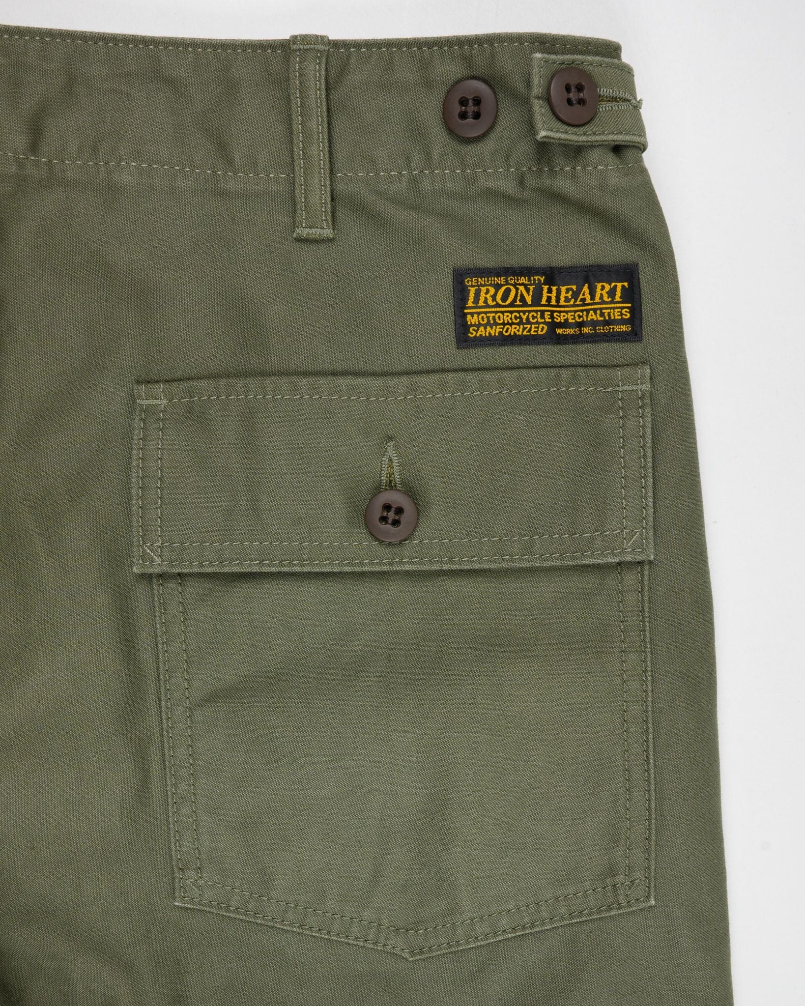 IH-744-GRN 10oz Back Sateen Baker Pants Army Green