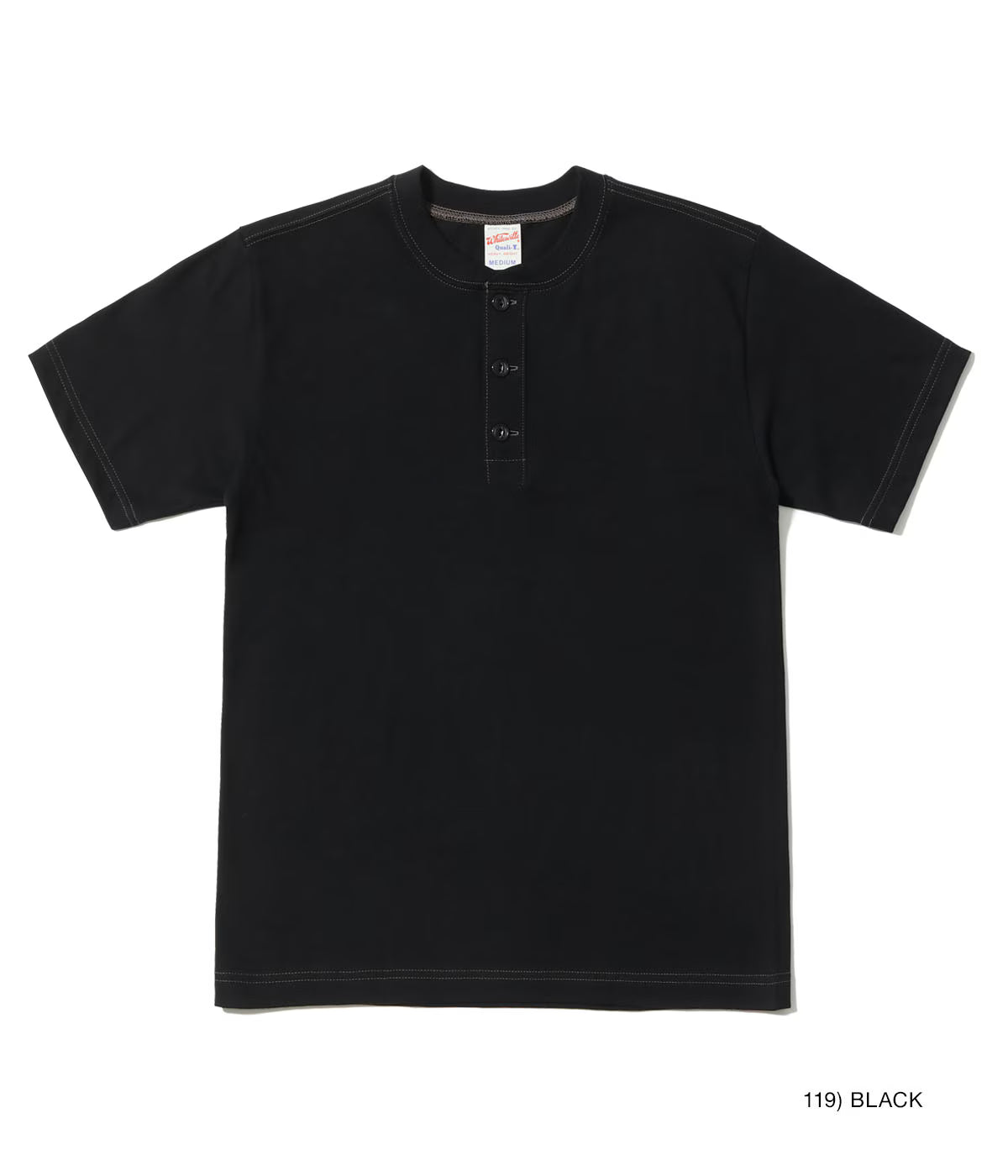 WV79681 Whiteville Henley Tee Shirt Black