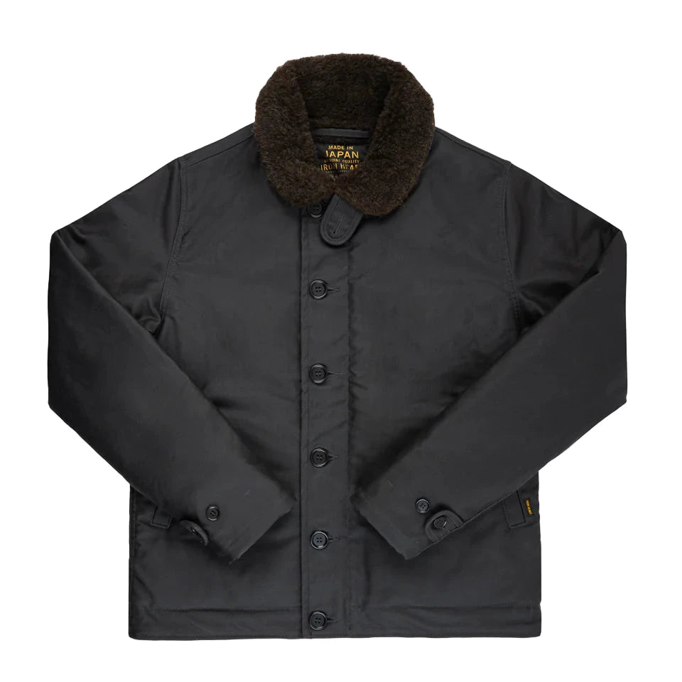 IHM-37-BLK Oiled Whipcord N1 Deck Jacket Black
