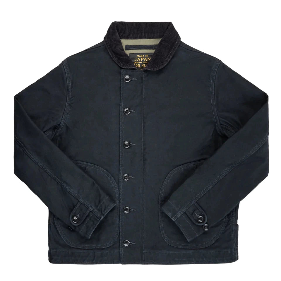 IHM-48-KHA 12oz Whipcord Lightweight N1 Deck Jacket - Black