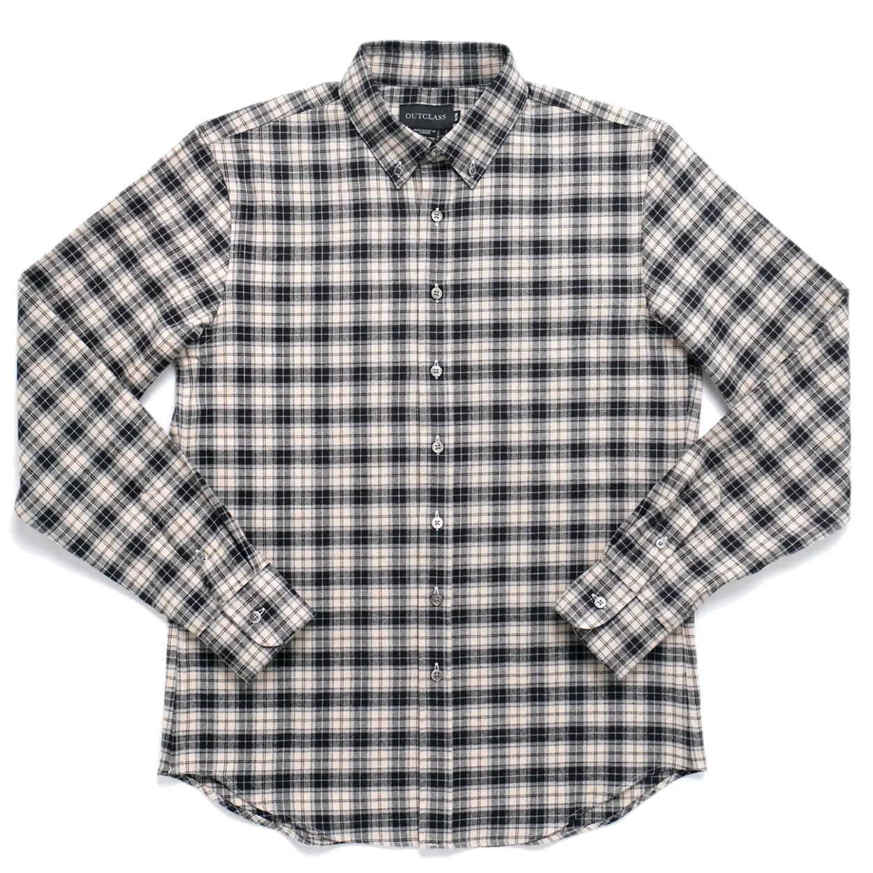 Black/Natural Plaid Flannel Shirt