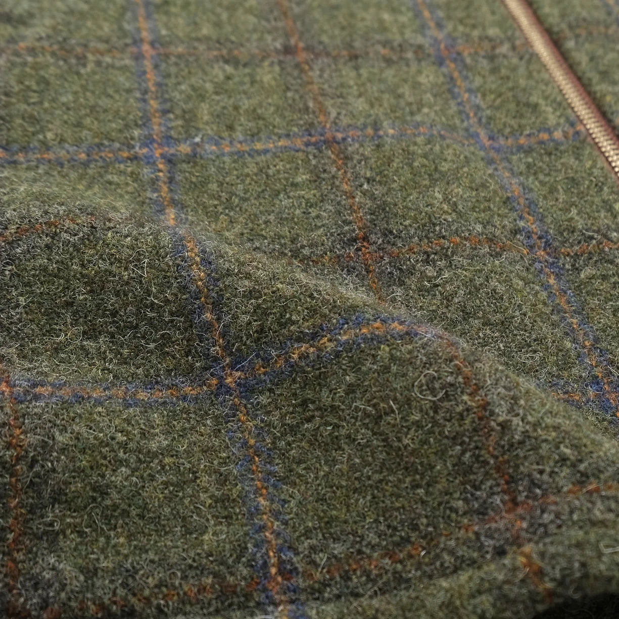 Olive Plaid Wool Zip Overshirt