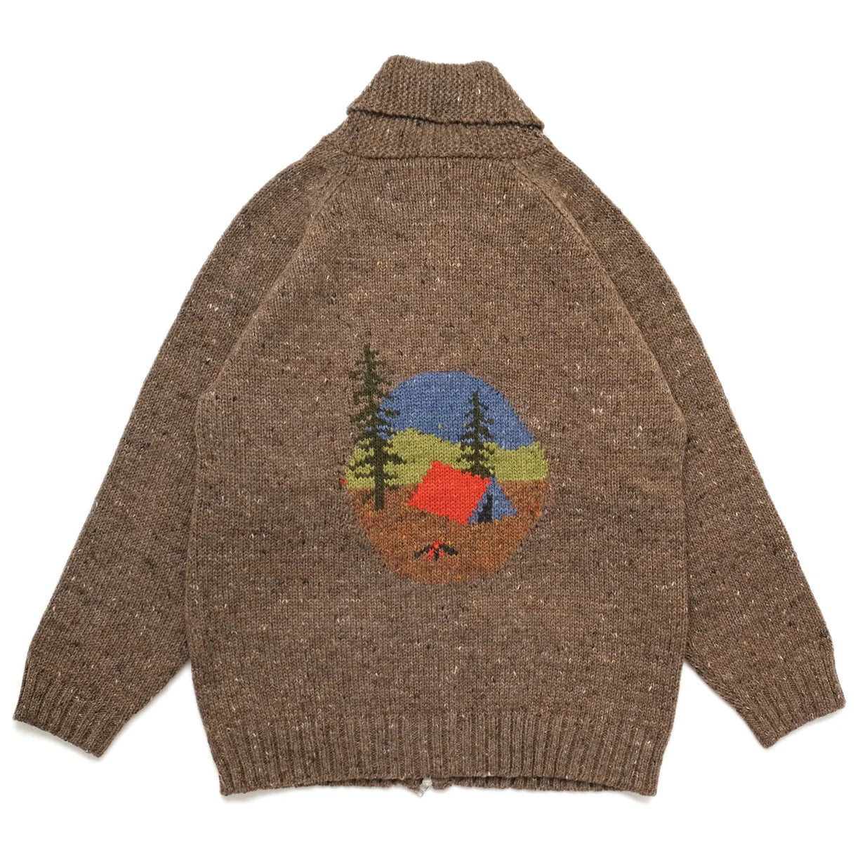 Campfire Motif Zip Cardigan